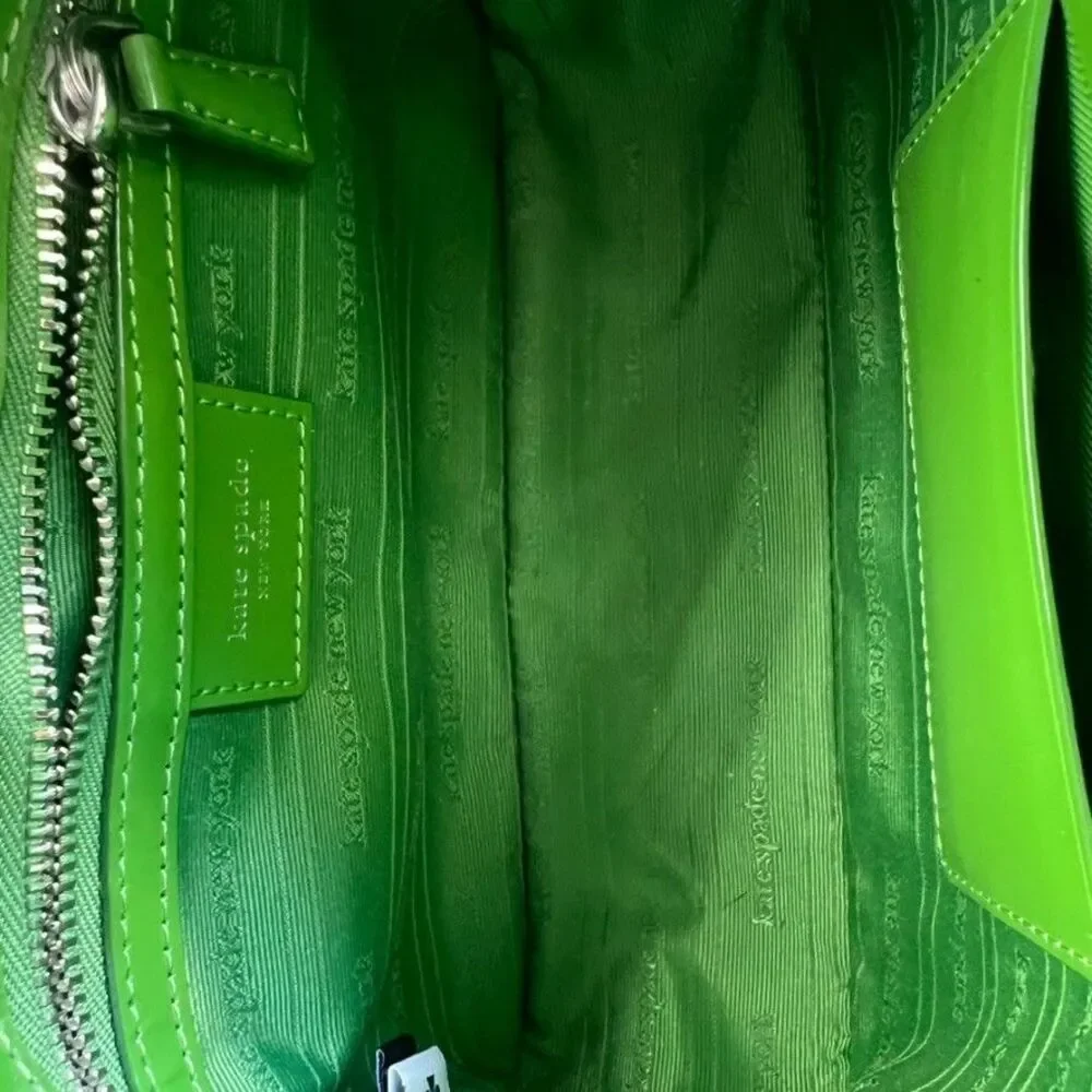 Kate Spade New York Green Spazzolato Leather Sam Icon Mini Hobo Bag Womens